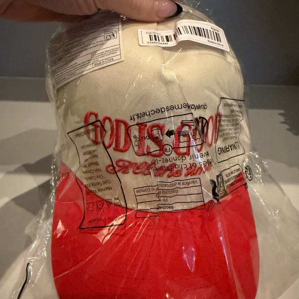 Red and Cream Baseball Cap